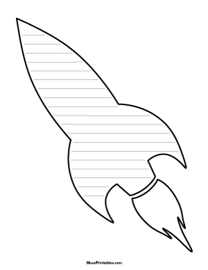 Rocket Ship-Shaped Writing Templates