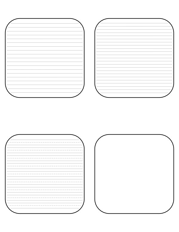 Rounded Square-Shaped Writing Templates