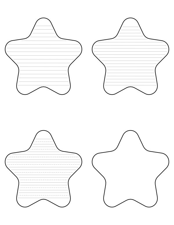 Free Printable Rounded StarShaped Writing Templates