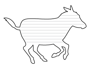 Running Donkey Shaped Writing Templates