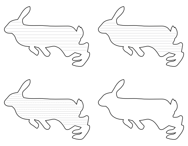 Running Hare Shaped Writing Templates