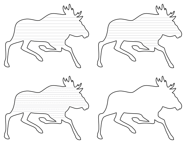 Running Moose-Shaped Writing Templates