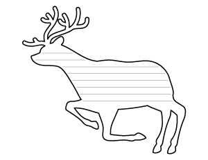Running Reindeer-Shaped Writing Templates