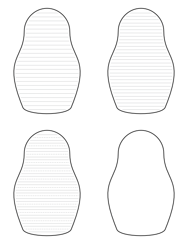 Russian Doll-Shaped Writing Templates