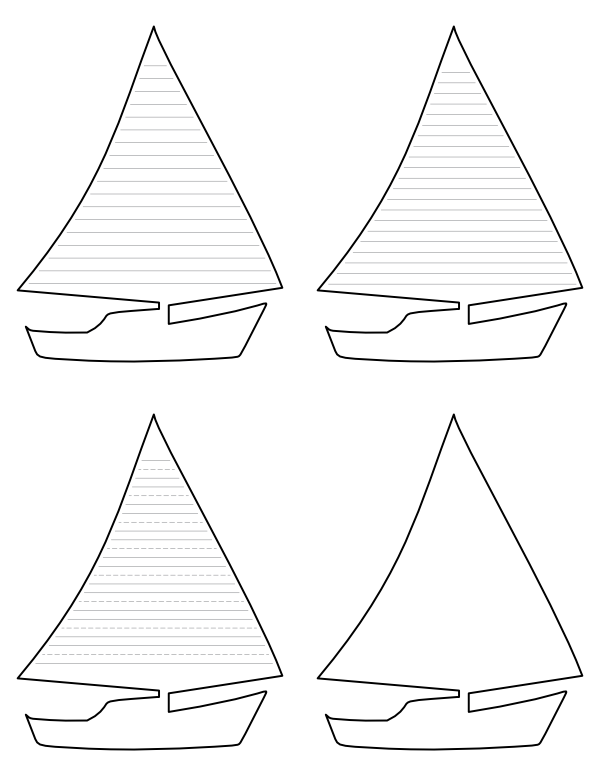 Free Printable Sailboat-Shaped Writing Templates