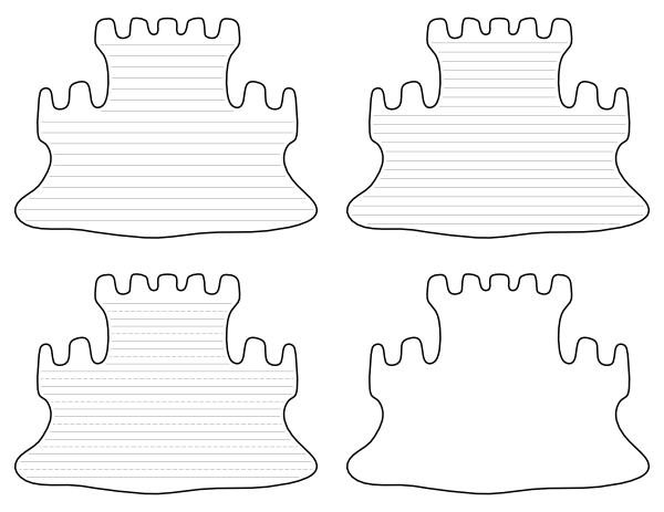 Sand Castle-Shaped Writing Templates