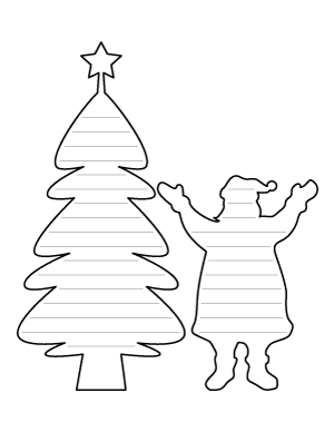 Santa Claus and Christmas Tree-Shaped Writing Templates