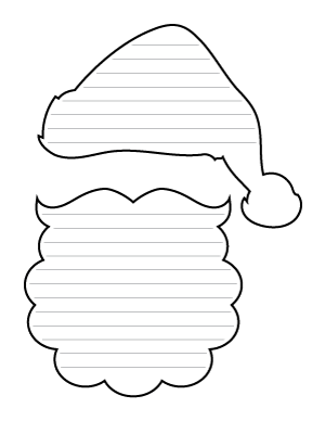 Santa Claus Hat and Beard Shaped Writing Templates