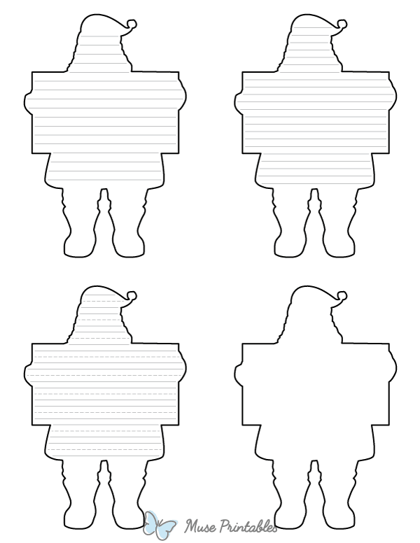 Santa Claus Holding Sign-Shaped Writing Templates