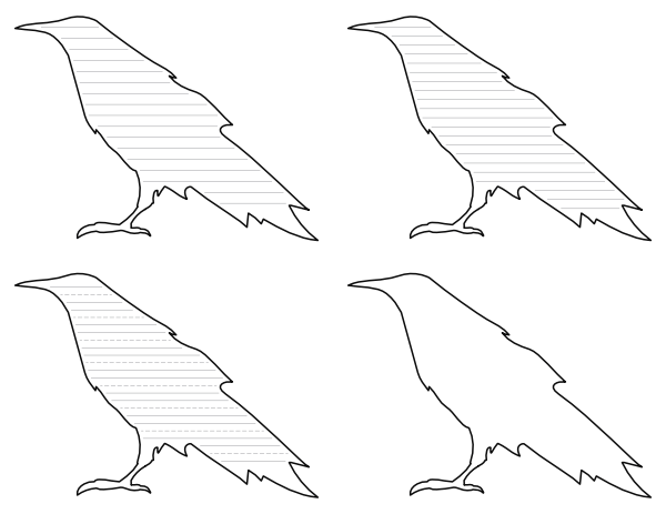 Scary Crow-Shaped Writing Templates