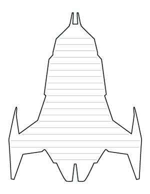 Sci Fi Spaceship-Shaped Writing Templates