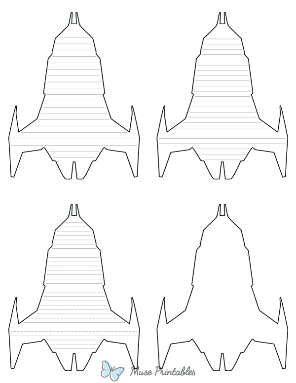 Sci Fi Spaceship-Shaped Writing Templates