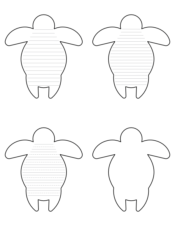 Free Printable Sea Turtle Shaped Writing Templates