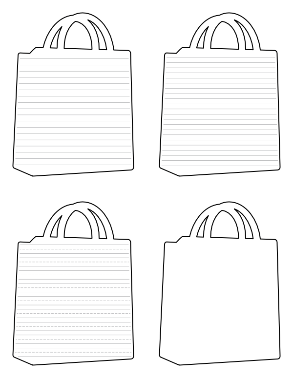Shopping Bag-Shaped Writing Templates