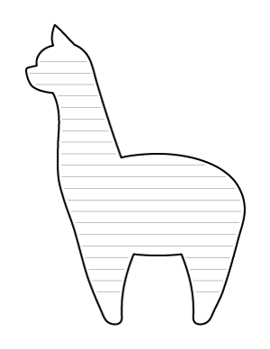Simple Alpaca Shaped Writing Templates