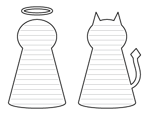 Simple Angel and Devil-Shaped Writing Templates