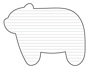 Simple Bear-Shaped Writing Templates