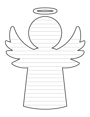 Simple Christmas Angel-Shaped Writing Templates