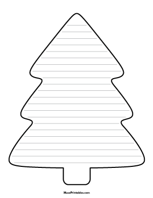 Simple Christmas Tree-Shaped Writing Templates