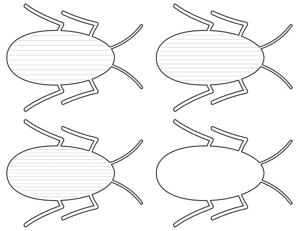 Simple Cockroach-Shaped Writing Templates