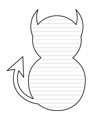 Simple Devil Shaped Writing Templates