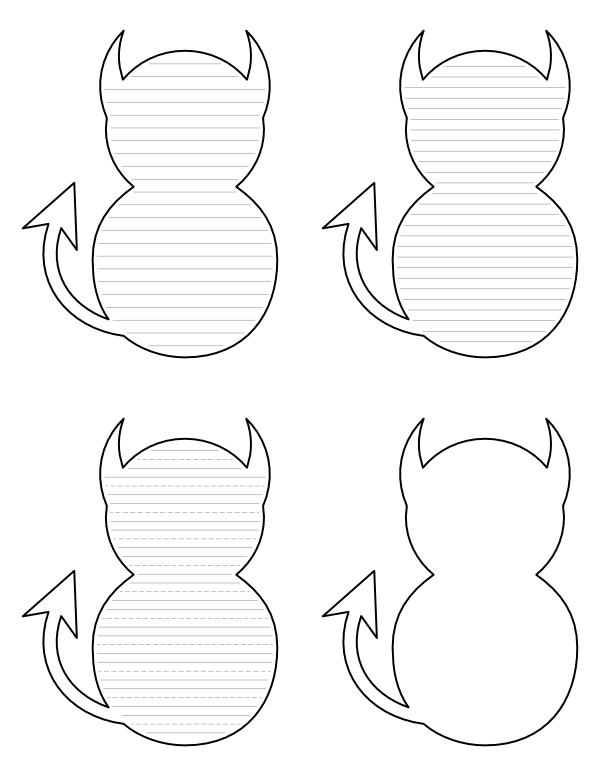 Simple Devil-Shaped Writing Templates