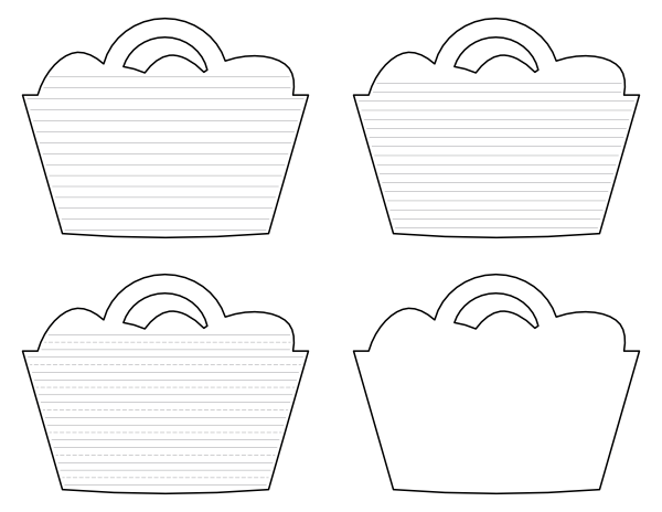 Simple Easter Basket-Shaped Writing Templates