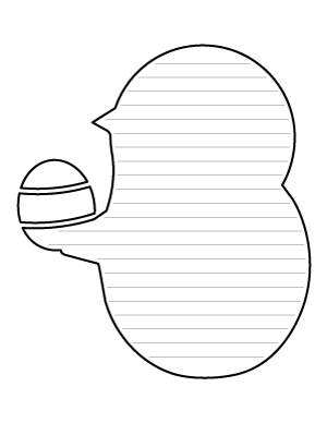 Simple Easter Chick-Shaped Writing Templates