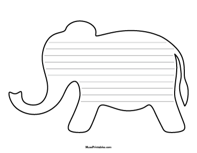 Simple Elephant-Shaped Writing Templates