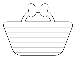 Simple Empty Easter Basket-Shaped Writing Templates