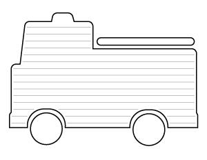 Simple Fire Truck-Shaped Writing Templates