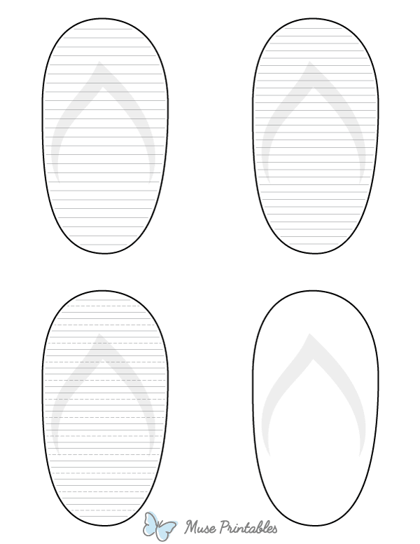 Simple Flip Flop-Shaped Writing Templates