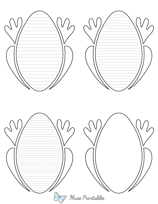 Simple Frog-Shaped Writing Templates
