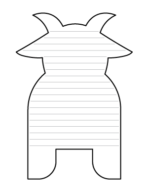 Simple Goat-Shaped Writing Templates