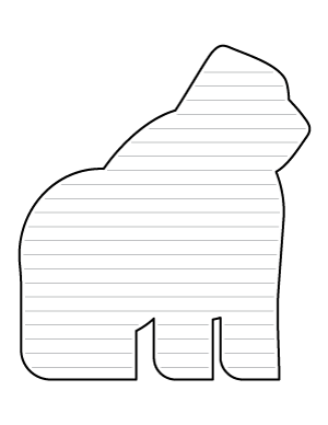 Simple Gorilla Shaped Writing Templates