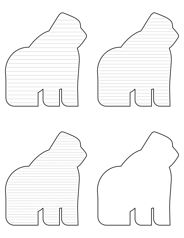 Simple Gorilla Shaped Writing Templates