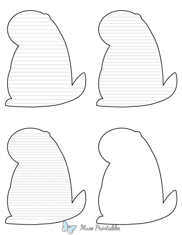 Simple Groundhog-Shaped Writing Templates