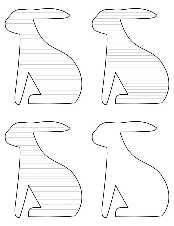 Simple Hare Shaped Writing Templates