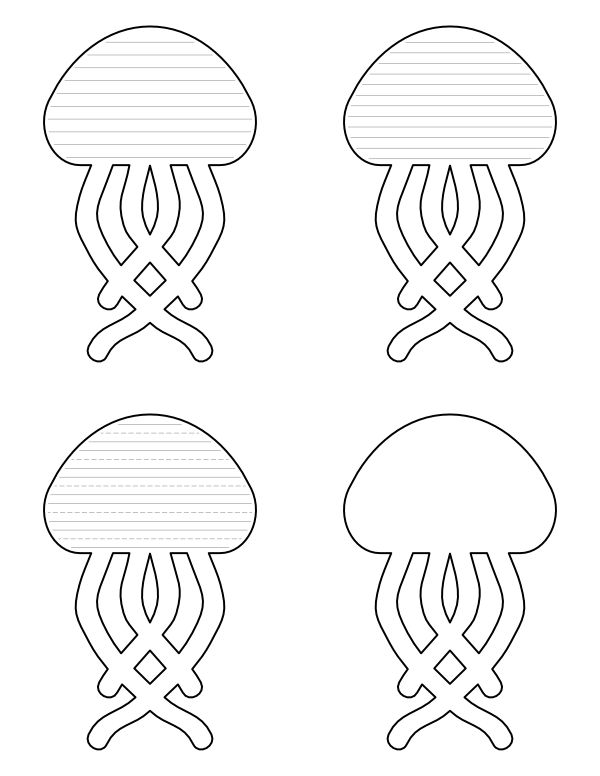 Simple Jellyfish Shaped Writing Templates