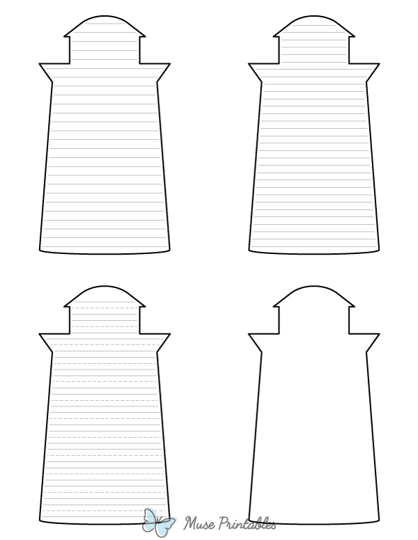 Simple Lighthouse-Shaped Writing Templates