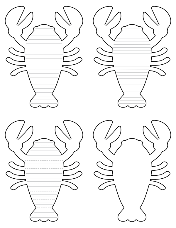 Simple Lobster-Shaped Writing Templates