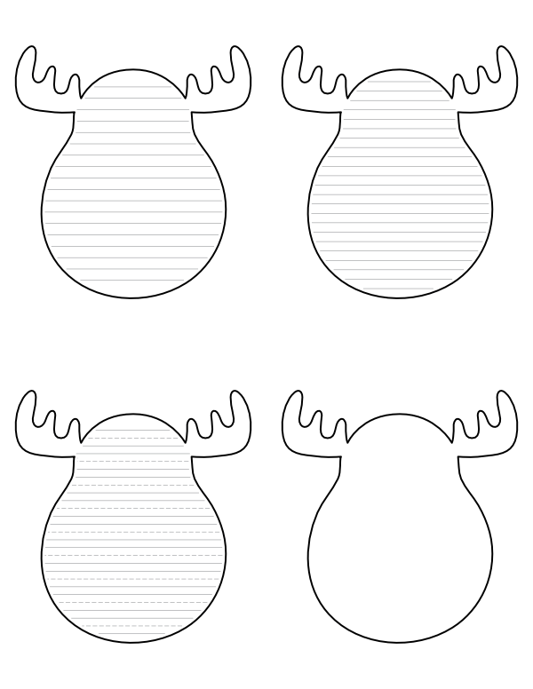Simple Moose-Shaped Writing Templates