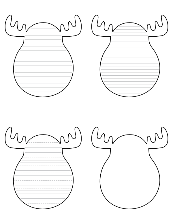 Free Printable Simple Moose-Shaped Writing Templates