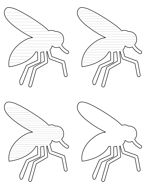 Simple Mosquito Shaped Writing Templates