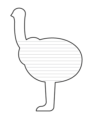 Simple Ostrich-Shaped Writing Templates