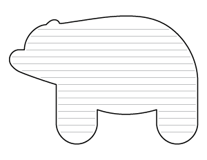 Simple Polar Bear-Shaped Writing Templates