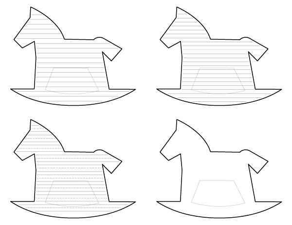 Simple Rocking Horse-Shaped Writing Templates