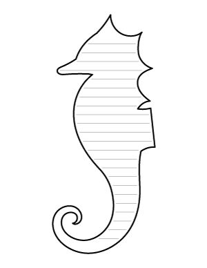 Simple Seahorse-Shaped Writing Templates
