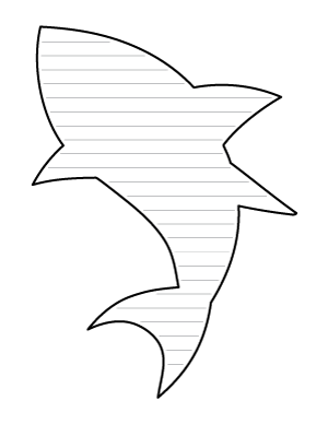 Simple Shark-Shaped Writing Templates