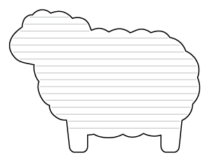 Simple Sheep-Shaped Writing Templates
